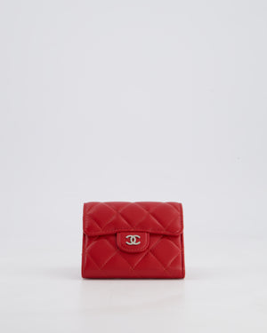 Chanel Red Extra Small Wallet on Chain in Lambskin Leather with Silver Hardware