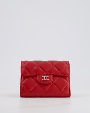 Chanel Red Extra Small Wallet on Chain in Lambskin Leather with Silver Hardware