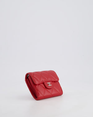 Chanel Red Extra Small Wallet on Chain in Lambskin Leather with Silver Hardware