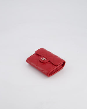 Chanel Red Extra Small Wallet on Chain in Lambskin Leather with Silver Hardware