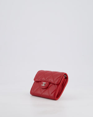 Chanel Red Extra Small Wallet on Chain in Lambskin Leather with Silver Hardware