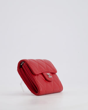 Chanel Red Extra Small Wallet on Chain in Lambskin Leather with Silver Hardware