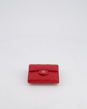 Chanel Red Extra Small Wallet on Chain in Lambskin Leather with Silver Hardware
