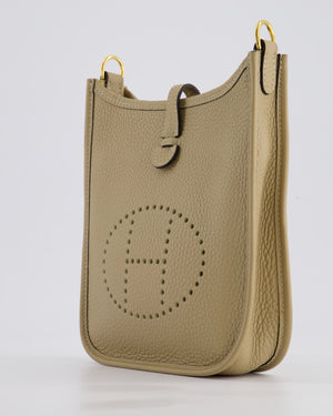 Hermès Mini Evelyne Bag in Trench Clemence Leather with Gold Hardware