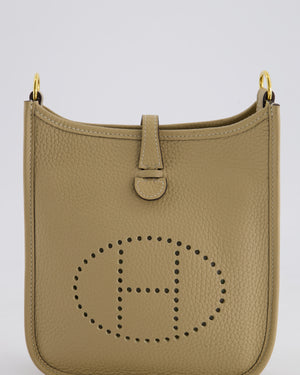 Hermès Mini Evelyne Bag in Trench Clemence Leather with Gold Hardware