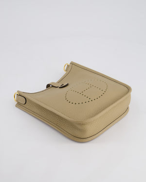Hermès Mini Evelyne Bag in Trench Clemence Leather with Gold Hardware