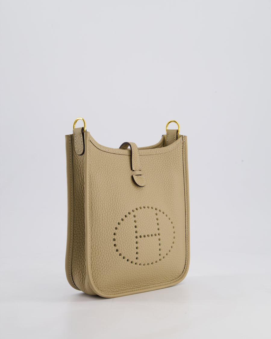 Hermès Mini Evelyne Bag in Trench Clemence Leather with Gold Hardware
