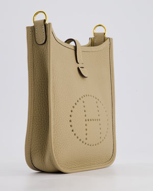 Hermès Mini Evelyne Bag in Trench Clemence Leather with Gold Hardware