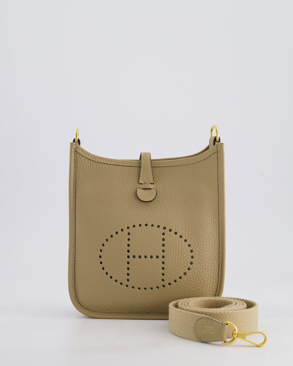 Hermès Mini Evelyne Bag in Trench Clemence Leather with Gold Hardware