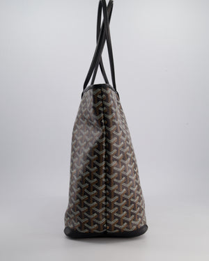 Goyard Black MM Artois Tote Bag in Goyardine Canvas with Silver Zip Detail
