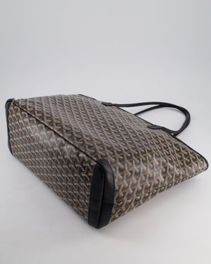 Goyard Black MM Artois Tote Bag in Goyardine Canvas with Silver Zip Detail