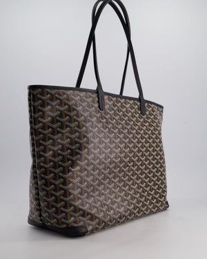 Goyard Black MM Artois Tote Bag in Goyardine Canvas with Silver Zip Detail