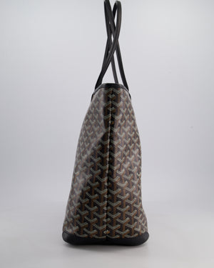 Goyard Black MM Artois Tote Bag in Goyardine Canvas with Silver Zip Detail