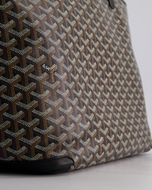 Goyard Black MM Artois Tote Bag in Goyardine Canvas with Silver Zip Detail