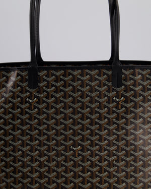 Goyard Black MM Artois Tote Bag in Goyardine Canvas with Silver Zip Detail