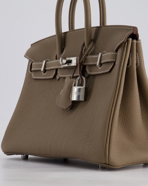 Hermès Birkin 25 Retourne Bag in Etoupe Togo Leather with Palladium Hardware