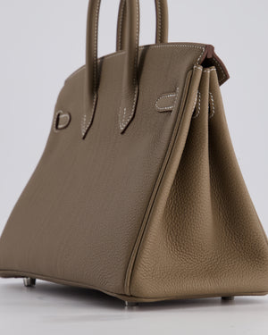 Hermès Birkin 25 Retourne Bag in Etoupe Togo Leather with Palladium Hardware