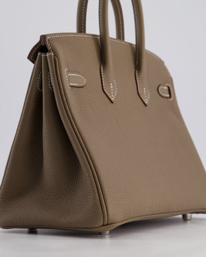 Hermès Birkin 25 Retourne Bag in Etoupe Togo Leather with Palladium Hardware