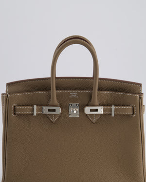 Hermès Birkin 25 Retourne Bag in Etoupe Togo Leather with Palladium Hardware