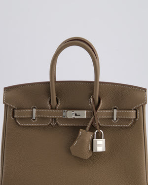 Hermès Birkin 25 Retourne Bag in Etoupe Togo Leather with Palladium Hardware
