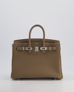 Hermès Birkin 25 Retourne Bag in Etoupe Togo Leather with Palladium Hardware
