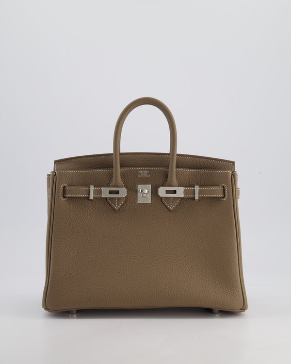 Hermès Birkin 25 Retourne Bag in Etoupe Togo Leather with Palladium Hardware