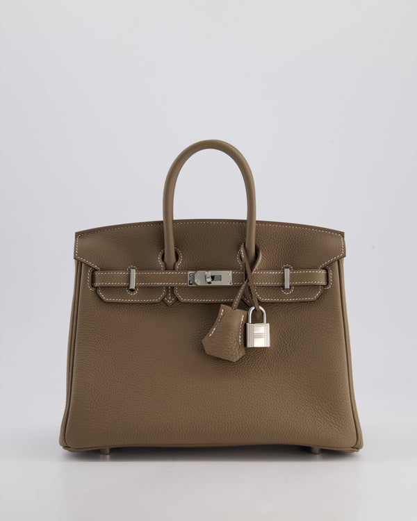 Hermès Birkin 25 Retourne Bag in Etoupe Togo Leather with Palladium Hardware