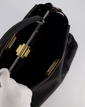 Fendi Large Peekaboo Black Bag with Brushed Gold and Gunmetal Hardware