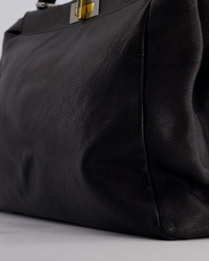 Fendi Large Peekaboo Black Bag with Brushed Gold and Gunmetal Hardware