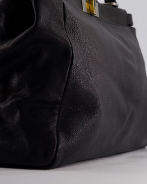 Fendi Large Peekaboo Black Bag with Brushed Gold and Gunmetal Hardware