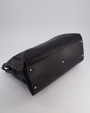 Fendi Large Peekaboo Black Bag with Brushed Gold and Gunmetal Hardware