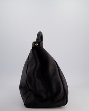 Fendi Large Peekaboo Black Bag with Brushed Gold and Gunmetal Hardware