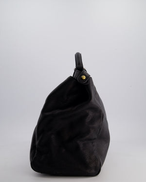 Fendi Large Peekaboo Black Bag with Brushed Gold and Gunmetal Hardware