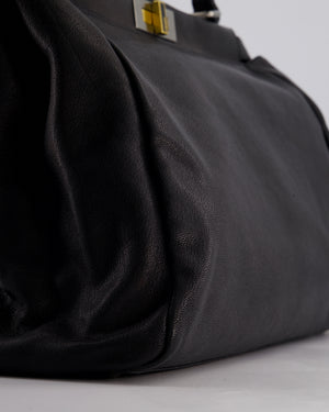 Fendi Large Peekaboo Black Bag with Brushed Gold and Gunmetal Hardware