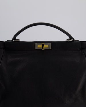 Fendi Large Peekaboo Black Bag with Brushed Gold and Gunmetal Hardware