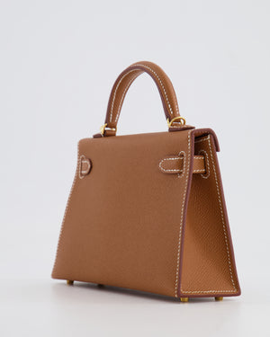 Hermès Mini Kelly II 20cm Bag in Gold Epsom Leather with Gold Hardware