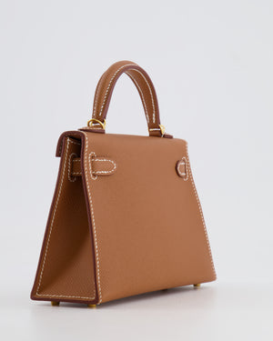 Hermès Mini Kelly II 20cm Bag in Gold Epsom Leather with Gold Hardware