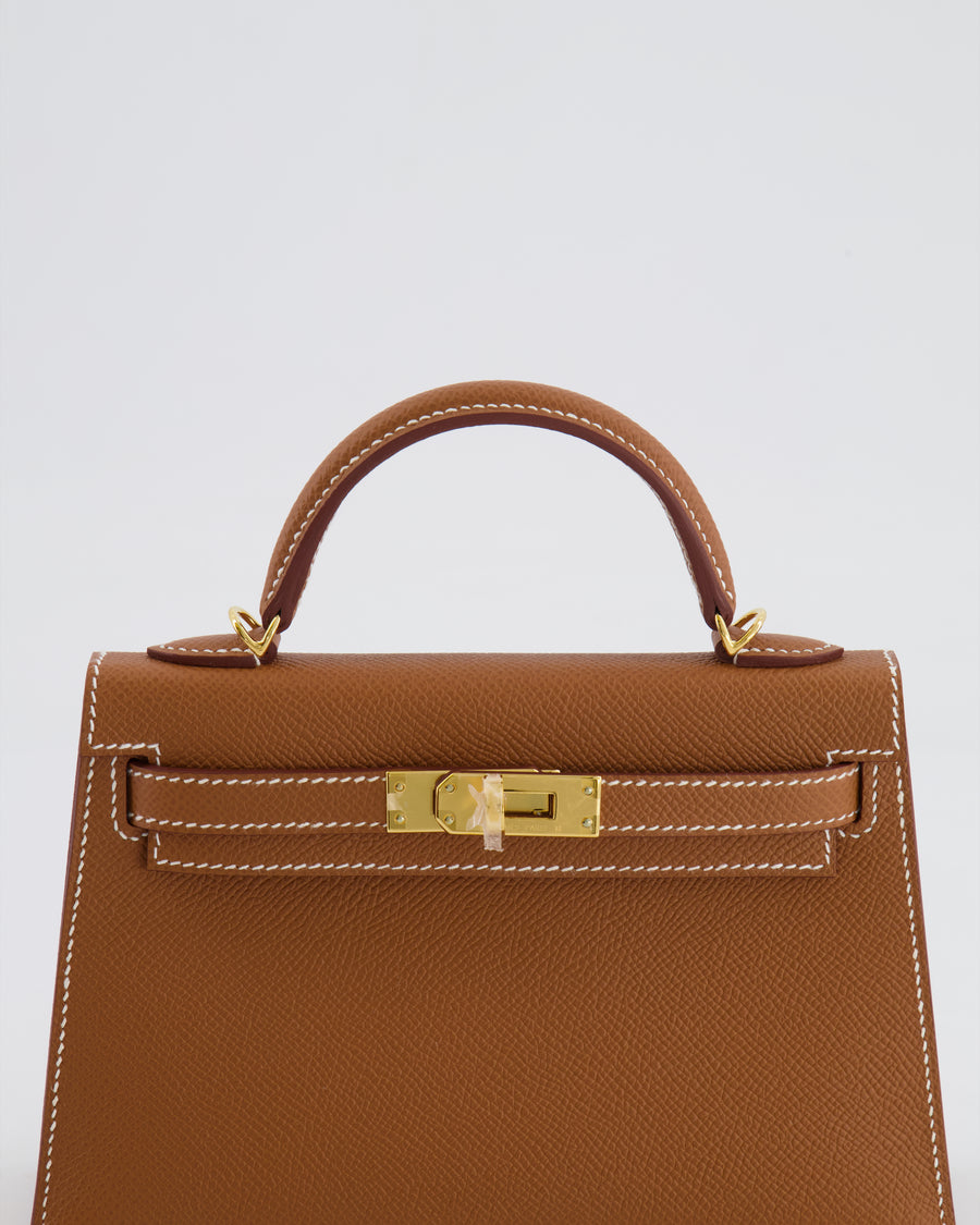Hermès Mini Kelly II 20cm Bag in Gold Epsom Leather with Gold Hardware