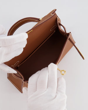 Hermès Mini Kelly II 20cm Bag in Gold Epsom Leather with Gold Hardware