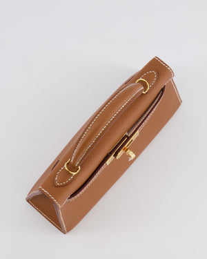 Hermès Mini Kelly II 20cm Bag in Gold Epsom Leather with Gold Hardware