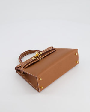 Hermès Mini Kelly II 20cm Bag in Gold Epsom Leather with Gold Hardware