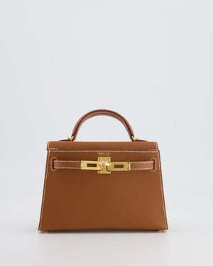 Hermès Mini Kelly II 20cm Bag in Gold Epsom Leather with Gold Hardware