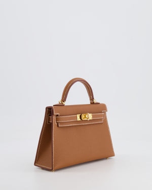 Hermès Mini Kelly II 20cm Bag in Gold Epsom Leather with Gold Hardware