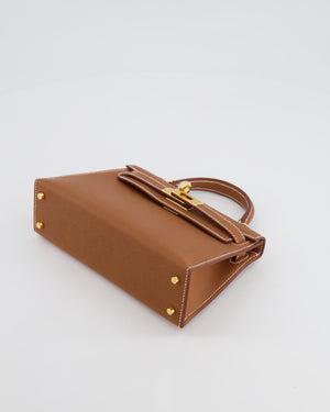 Hermès Mini Kelly II 20cm Bag in Gold Epsom Leather with Gold Hardware