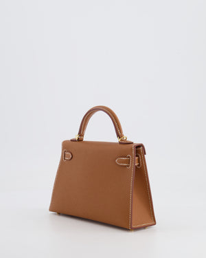 Hermès Mini Kelly II 20cm Bag in Gold Epsom Leather with Gold Hardware
