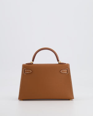 Hermès Mini Kelly II 20cm Bag in Gold Epsom Leather with Gold Hardware