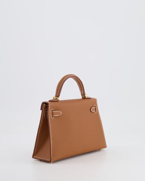 Hermès Mini Kelly II 20cm Bag in Gold Epsom Leather with Gold Hardware