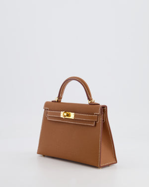 Hermès Mini Kelly II 20cm Bag in Gold Epsom Leather with Gold Hardware