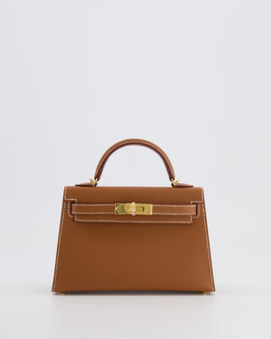 Hermès Mini Kelly II 20cm Bag in Gold Epsom Leather with Gold Hardware