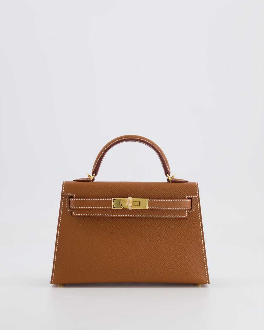 Hermès Mini Kelly II 20cm Bag in Gold Epsom Leather with Gold Hardware